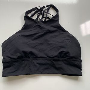 Lululemon Free To Be Longline Black Sports Bra Womens 10